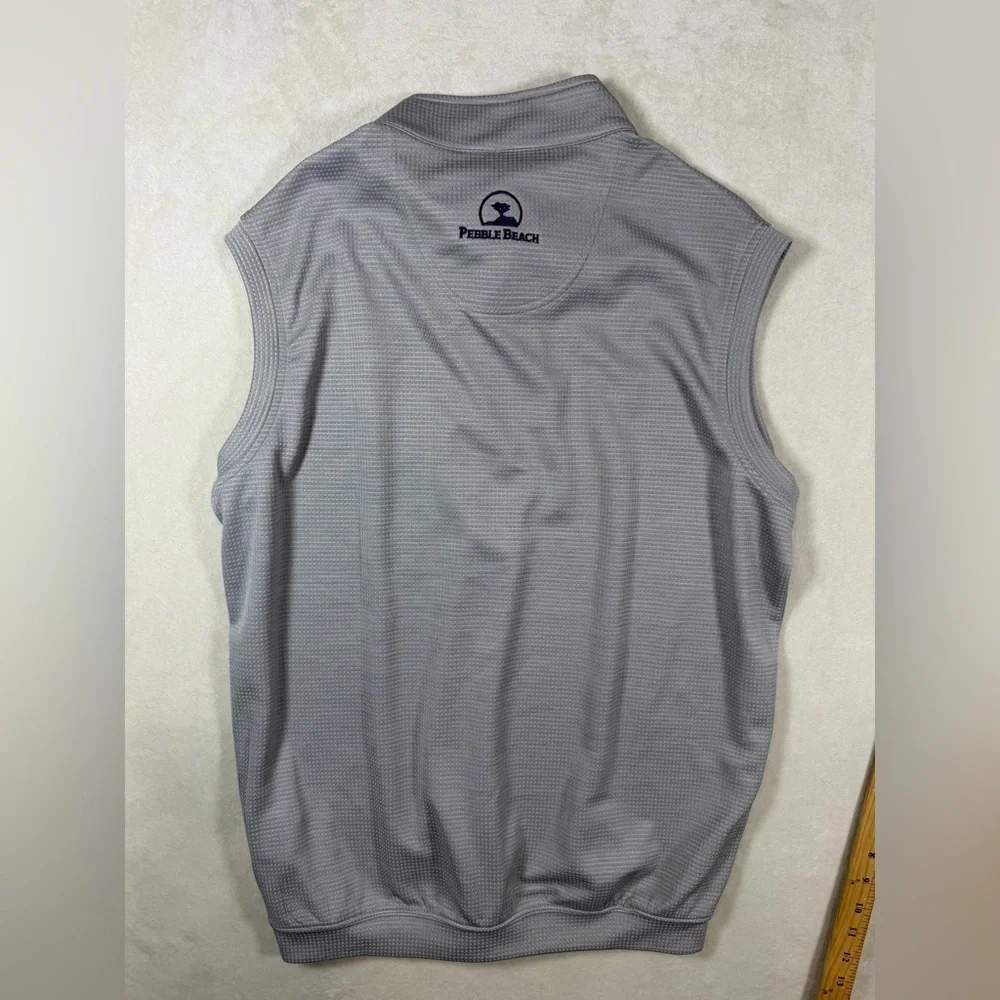 Official Pebble Beach Golf Size Medium Blue and Gray Performance Vest